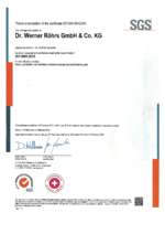 RÖHRS Certificates DIN ISO 9001 & DIN ISO 14001